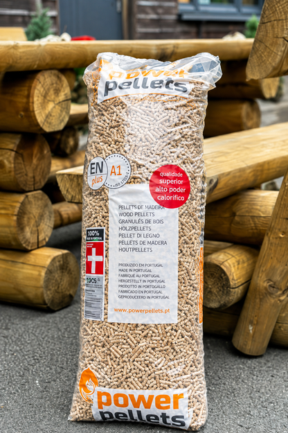 PowerPellets em sacos de 15 kg são ENplus A1 65 Sacos